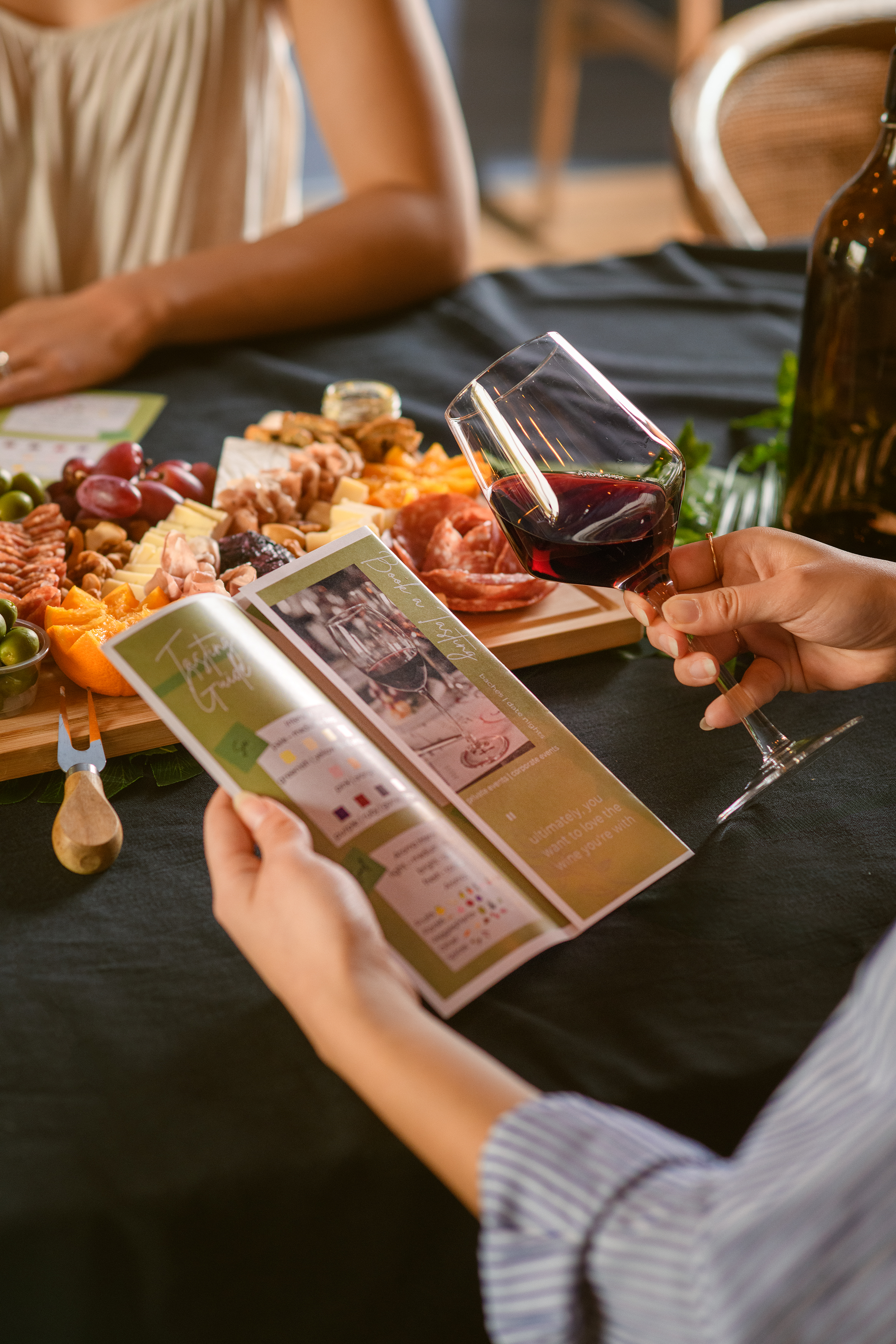 Wine tasting menu selection for private events